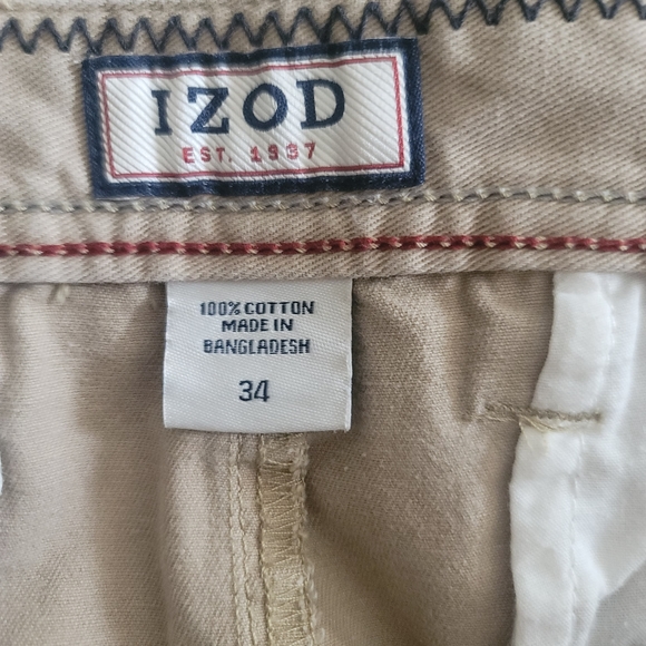 Vintage 90s Izod Cotton Khaki Shorts Size 34 - Picture 4 of 4
